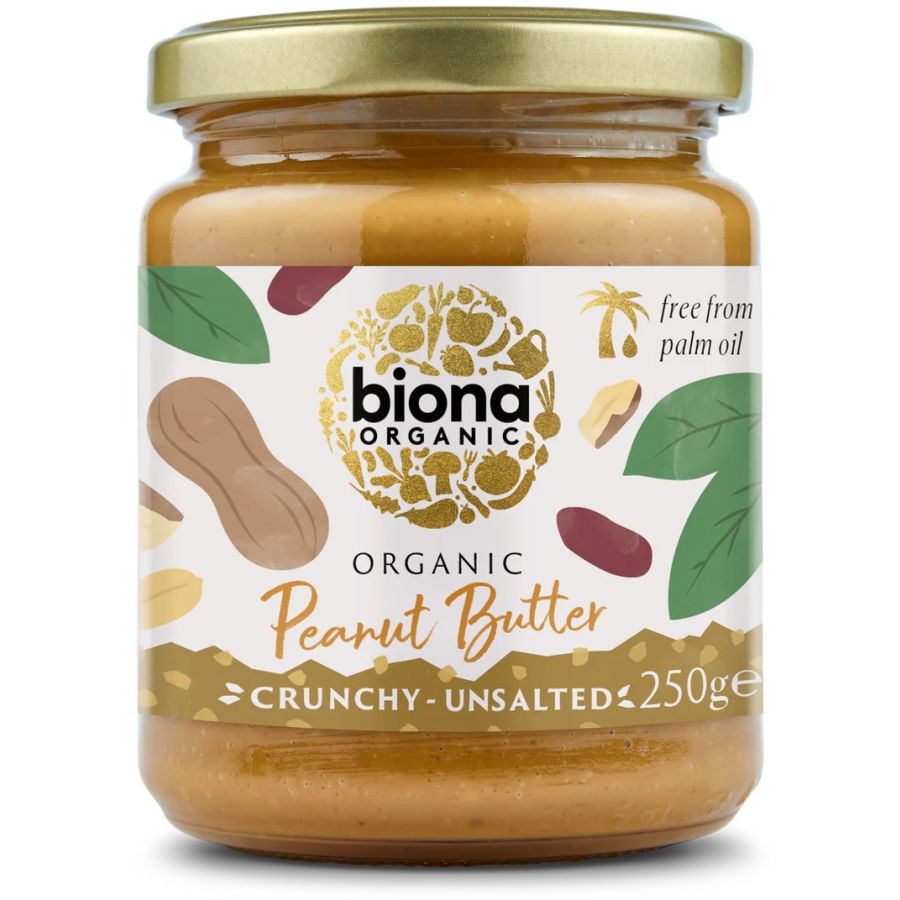 Biona Peanut Butter Crunchy suolaton maapähkinävoi 250 g
