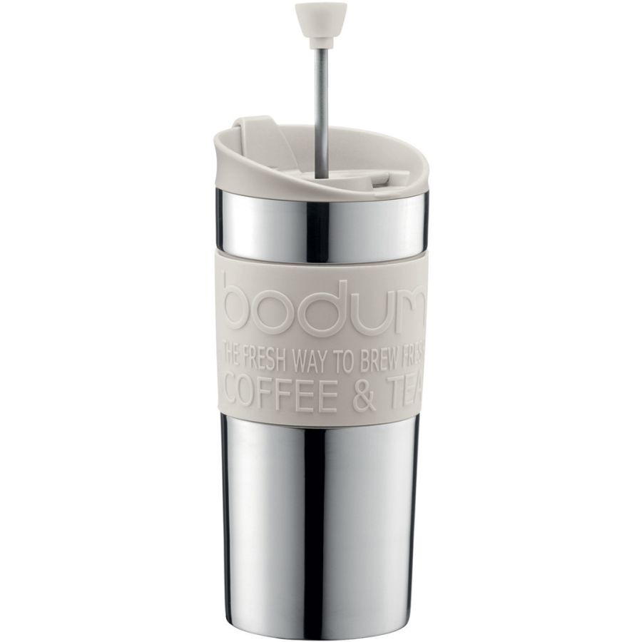 Bodum Travel Press matkamuki pressotoiminnolla 350 ml, valkoinen