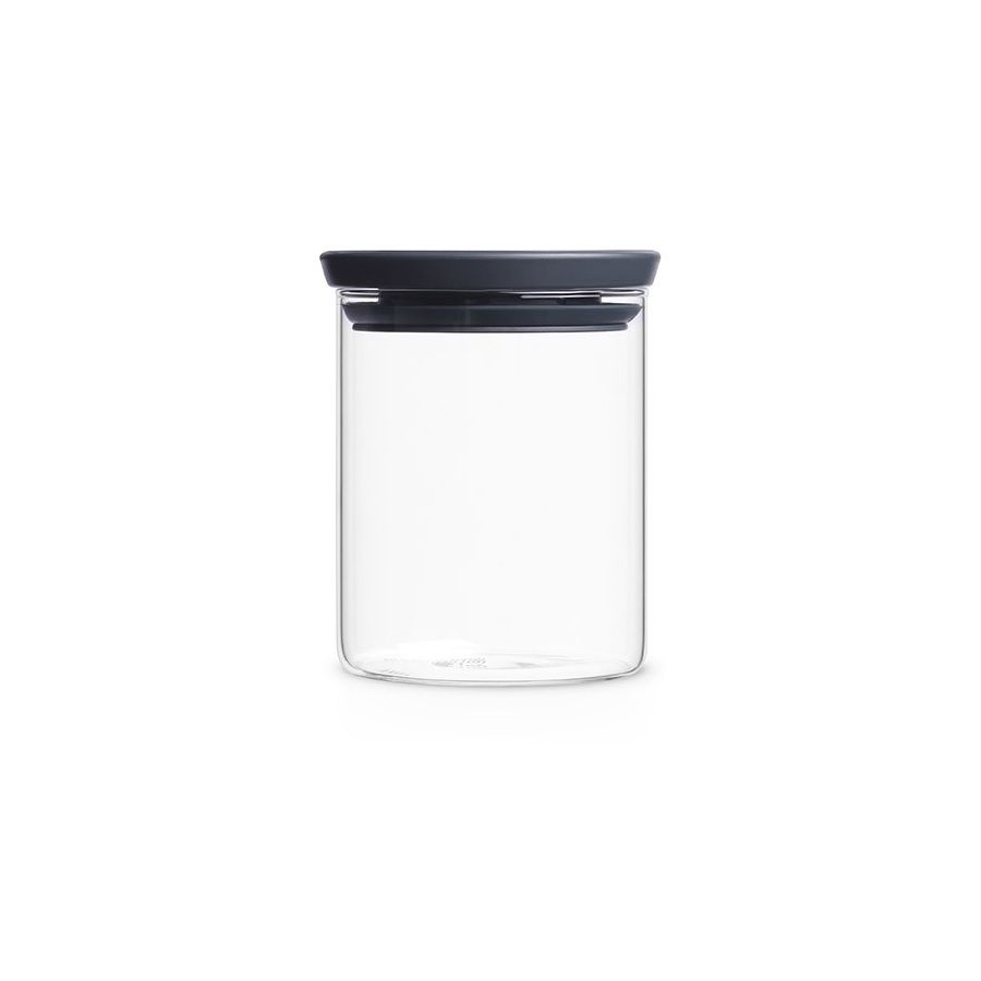 Brabantia glass jar with grey lid, 0.6 litres