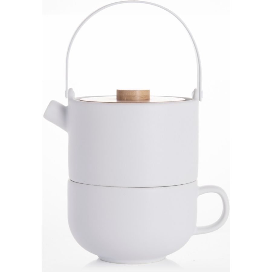 Bredemeijer Umea Tea-For-One teesetti yhdelle, valkoinen