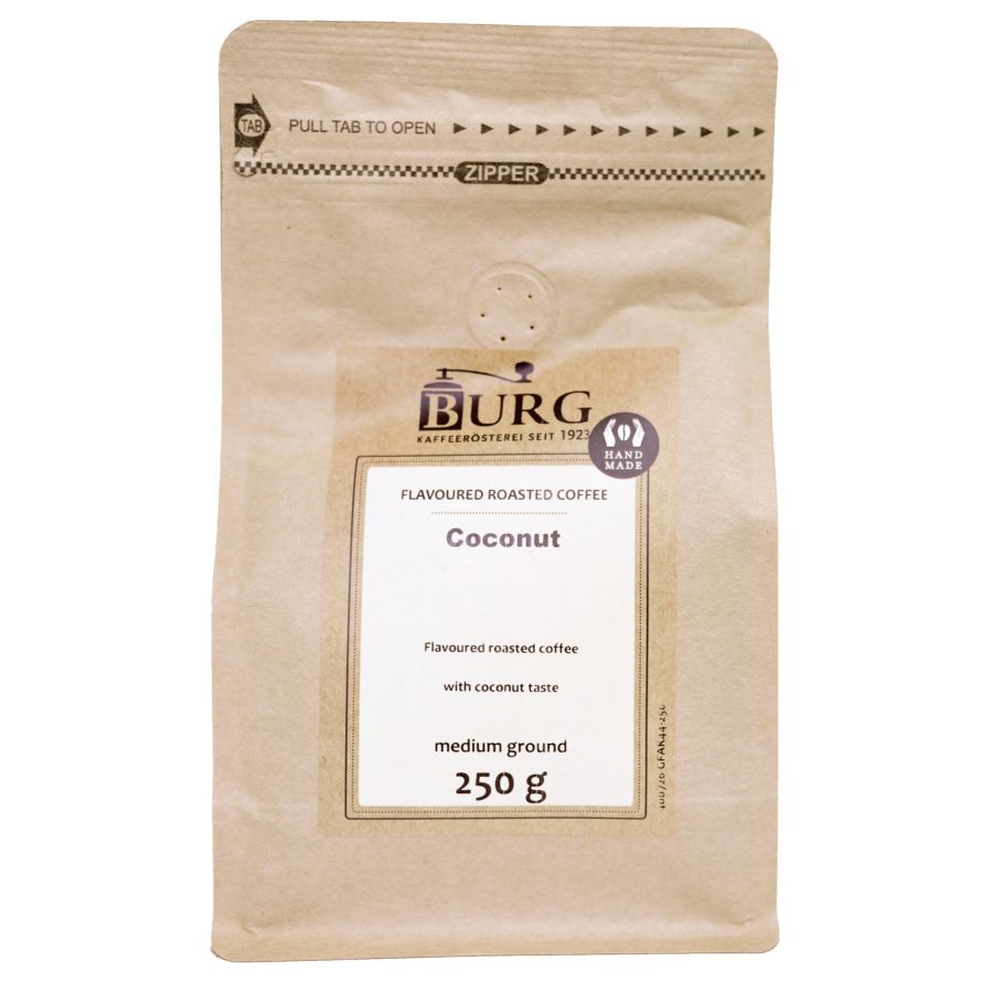Burg Flavoured Coffee, Coconut 250 g Ground