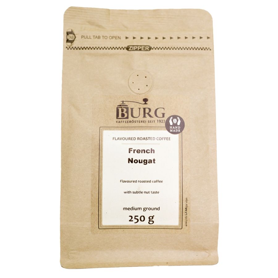 Burg Flavoured Coffee, French Nougat 250 g Ground
