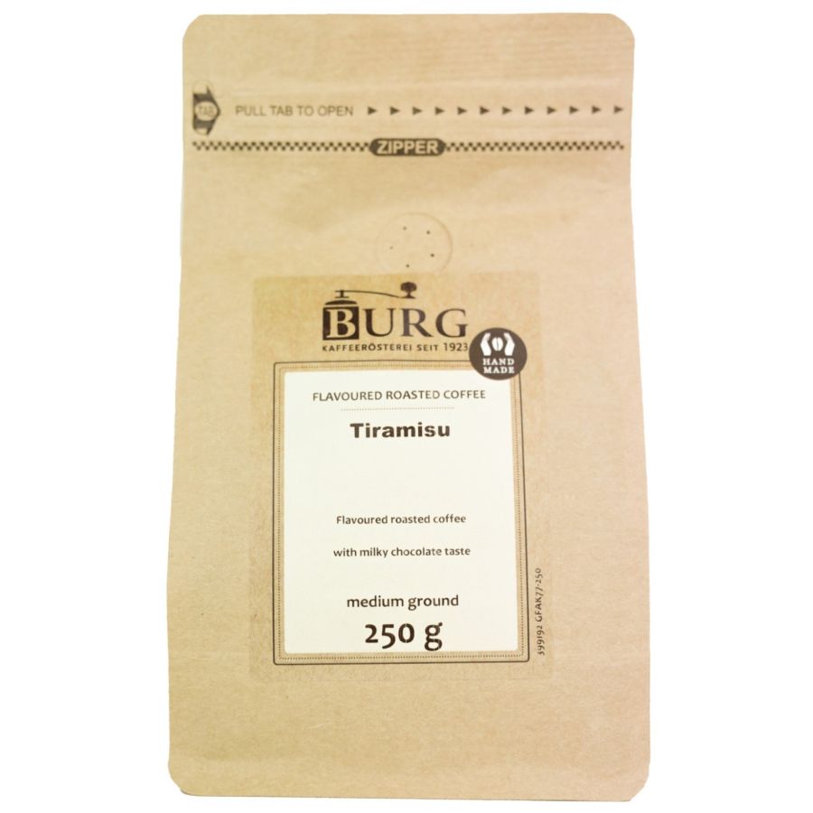 Burg smaksatt kaffe, tiramisu 250 g malet