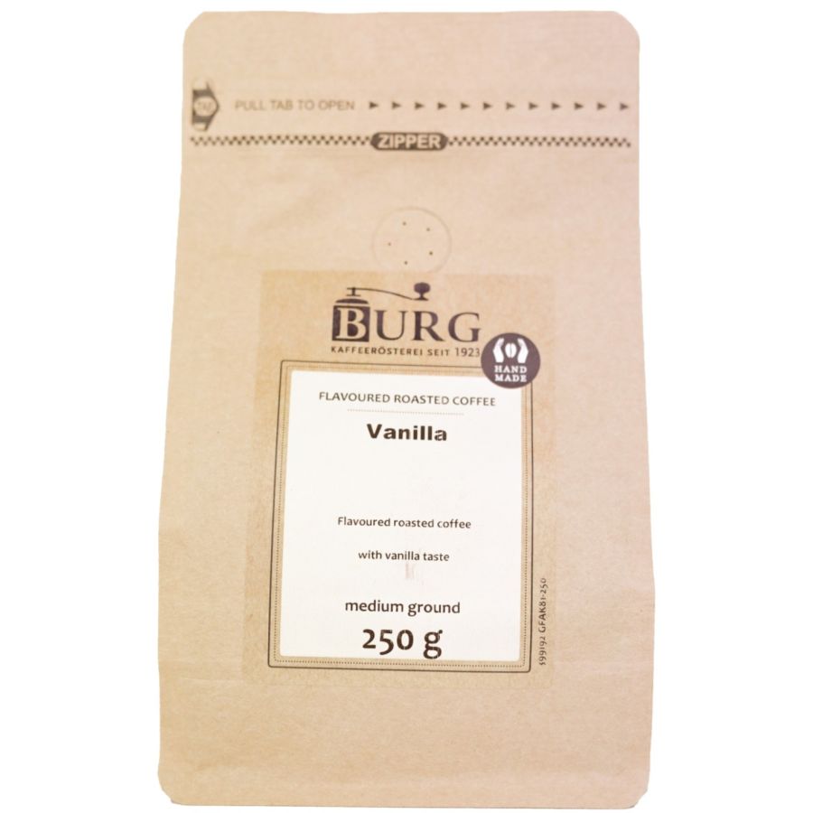 Burg smaksatt kaffe, vanilj 250 g malet