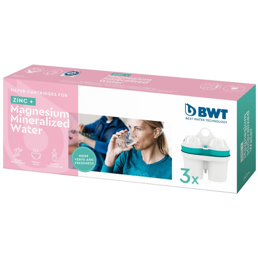 BWT Zinc + Magnesium Mineralized Water mineralisoiva vesisuodatinpatruuna, 3 kpl