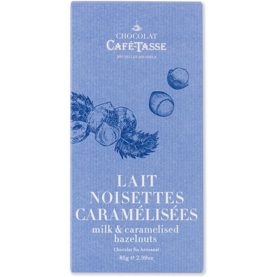 Café-Tasse maitosuklaa & suolatut karamellisoidut hasselpähkinät 85 g