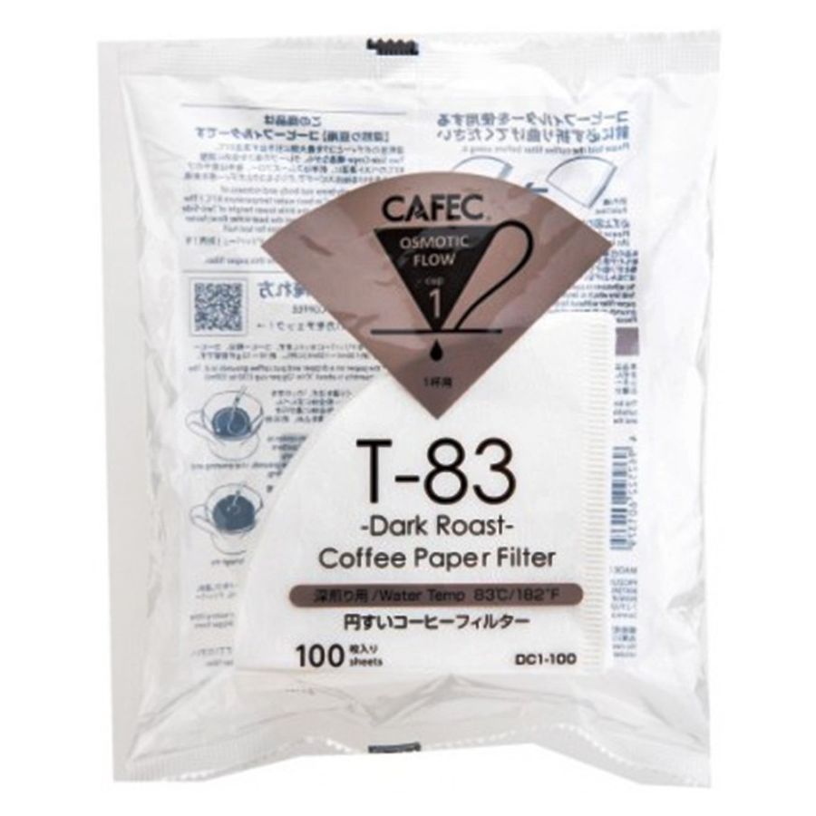 CAFEC Dark Roast T-83 Coffee Paper Filter 1 Cup, 100 kpl