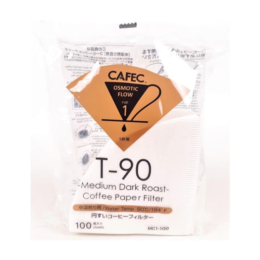 CAFEC Medium Roast T-90 Coffee Paper Filter 1 Cup, 100 st