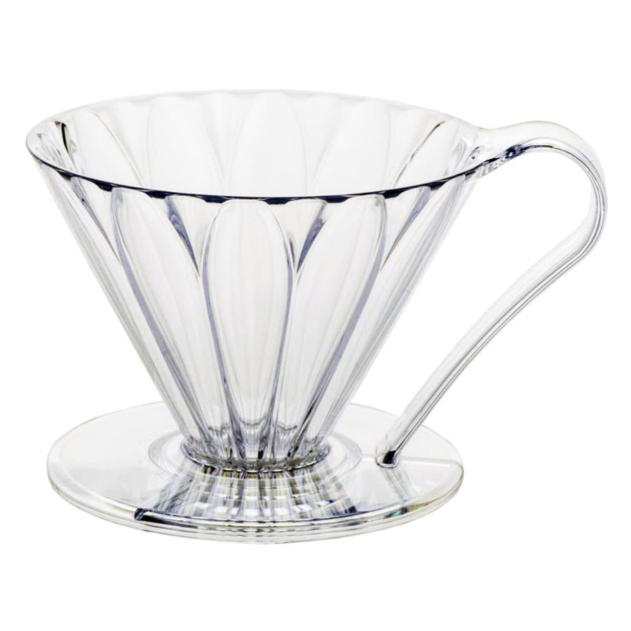 CAFEC Tritan Cone Shaped Flower Dripper -suodatinsuppilo 4 kuppia, kirkas