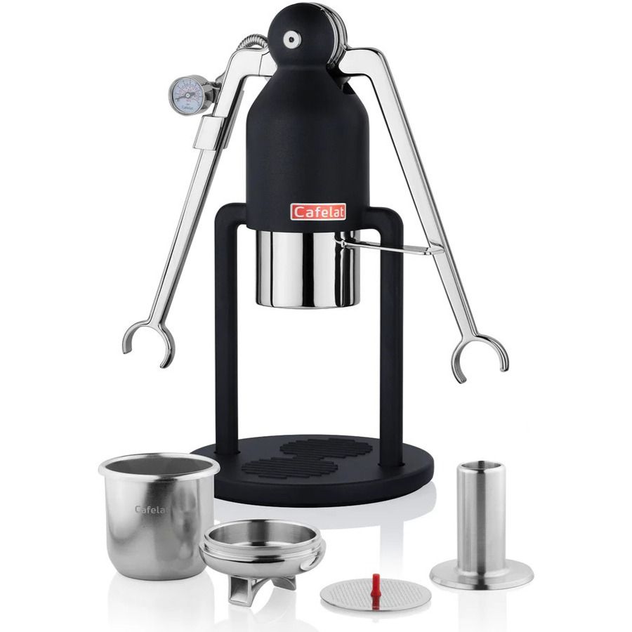 Cafelat Robot Barista manuell espressomaskin, svart