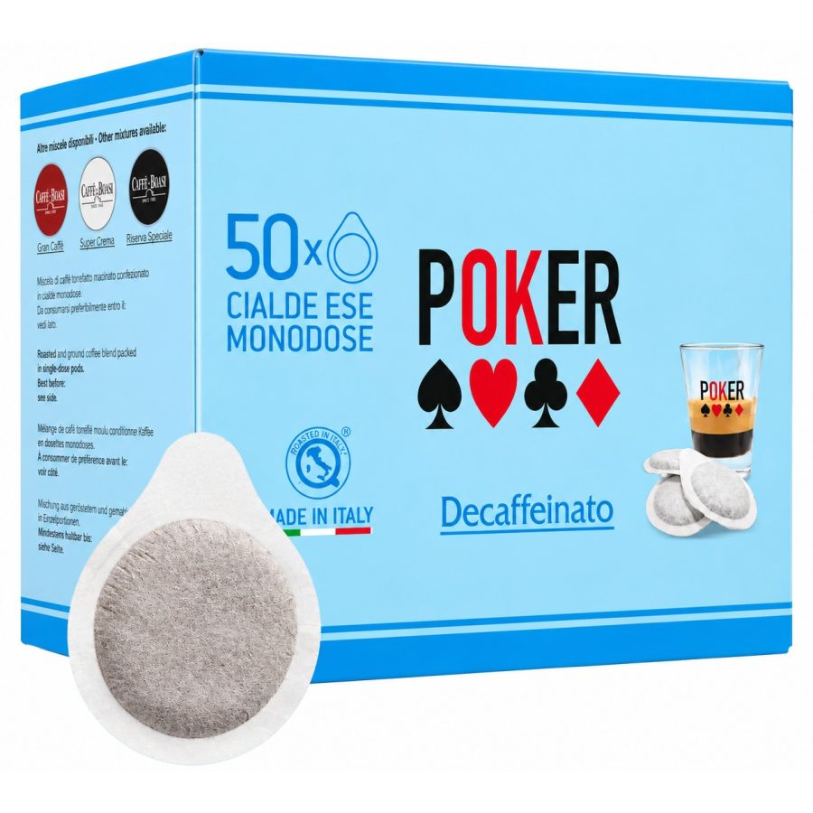 Caffè Boasi Poker Decaffeinato kofeiinittomat E.S.E. espressonapit 50 kpl