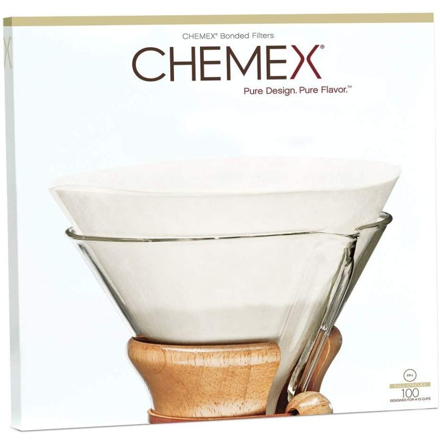 Chemex Unfolded Circles pyöreät suodatinpaperit 6, 8 ja 10 kupin kannuun, 100 kpl