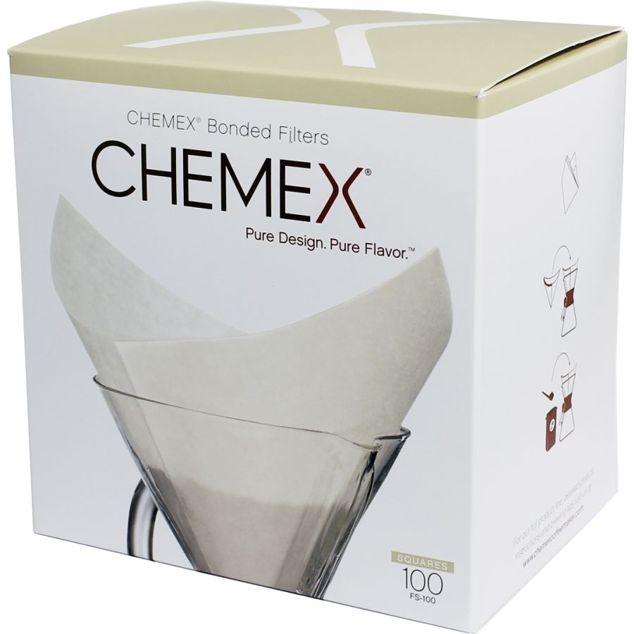 Chemex neliönmuotoiset suodatinpaperit 6, 8 ja 10 kupin kannuun 100 kpl