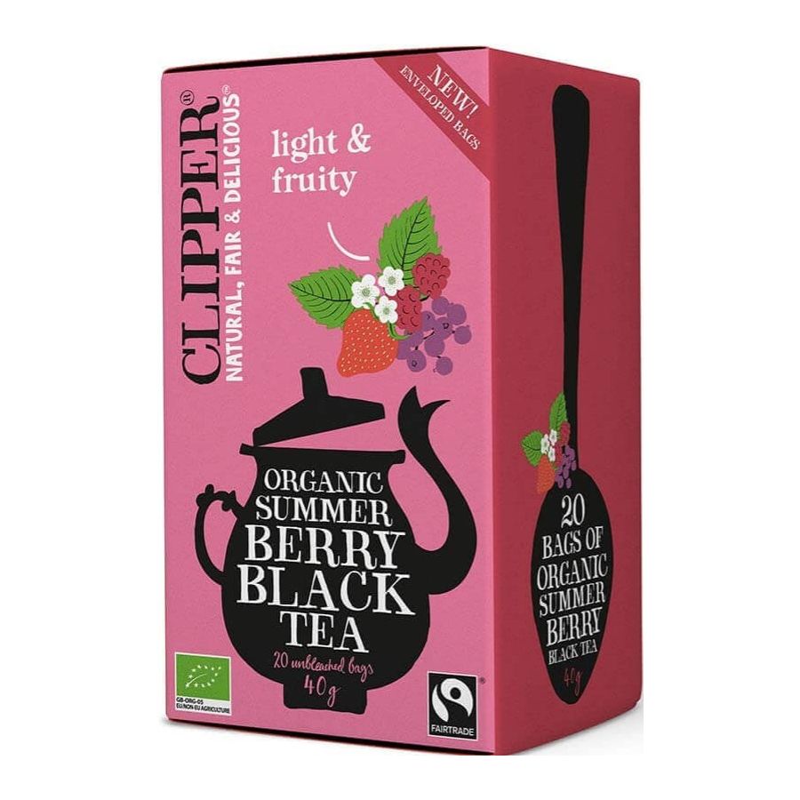 Clipper Organic Summer Berry Black Tea 20 teepussia