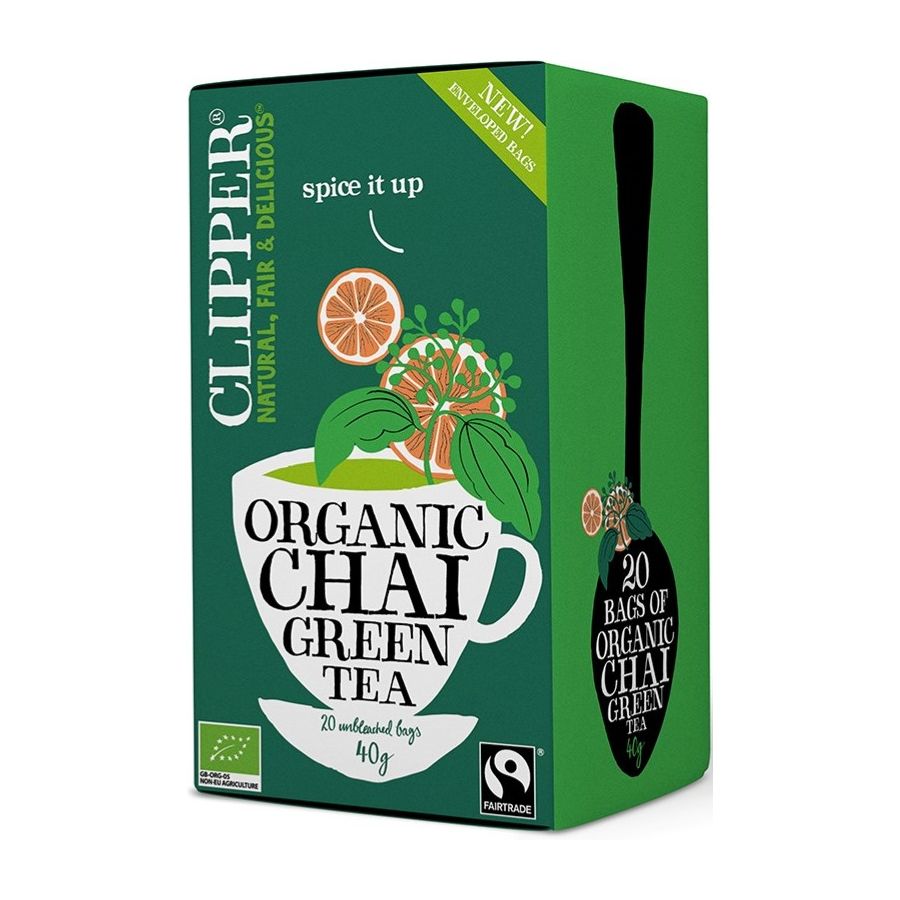 Clipper Organic Chai Green Tea 20 teepussia