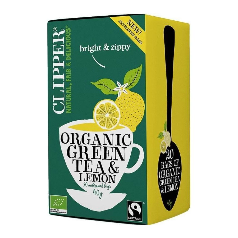 Clipper Organic Green Tea & Lemon 20 teepussia