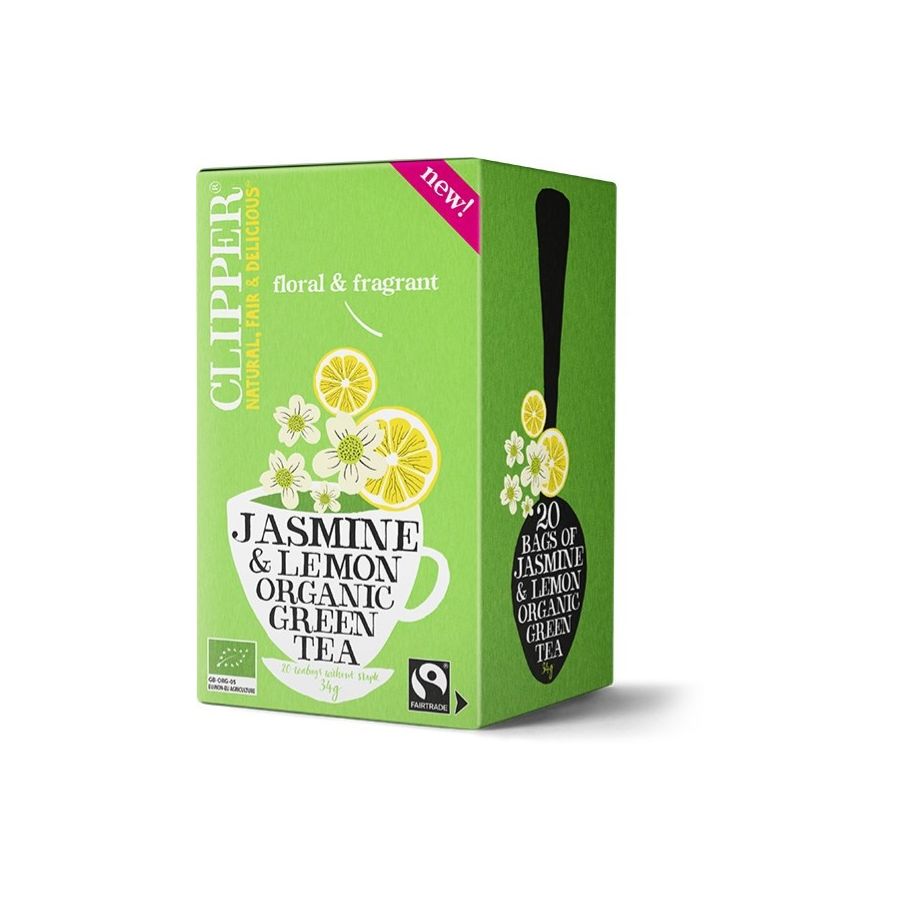 Clipper Jasmine & Lemon Organic Green Tea 20 teepussia