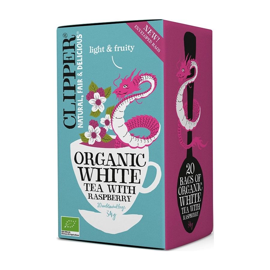Clipper Organic White Tea With Raspberry 20 teepussia