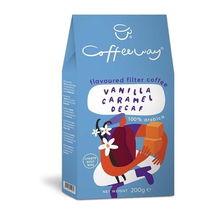 Coffeeway Vanilla Caramel kofeiiniton jauhettu makukahvi 200 g