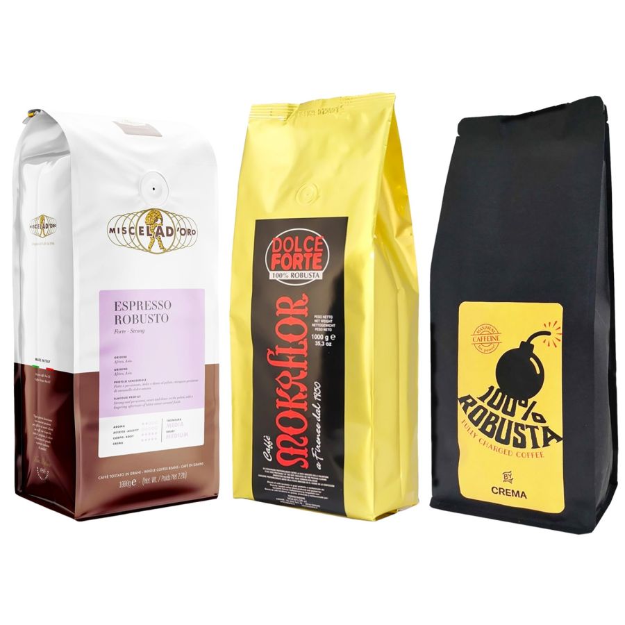 Robusta 100 % - 3 x 1 kg kahvipavut