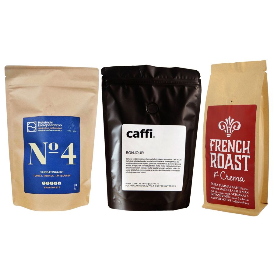 Pienpaahtimo ranskalaispaahtoiset kahvit 3 x 250 g
