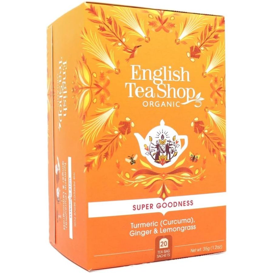 English Tea Shop Organic Turmeric, Ginger & Lemongrass, 20 teepussia