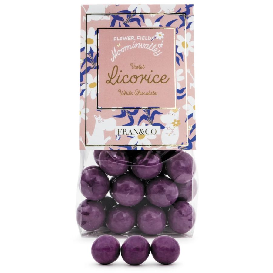 FRAN&Co Moomin orvokki-valkosuklaalakritsi 150 g