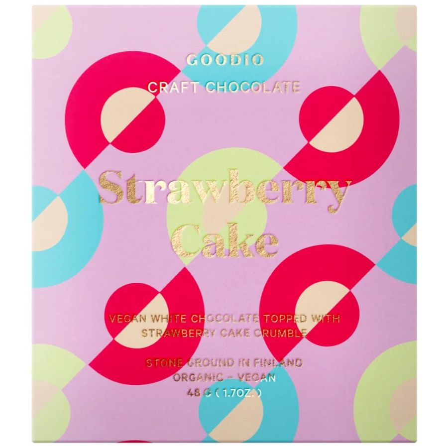 Goodio Strawberry Cake luomu-valkosuklaa 48 g