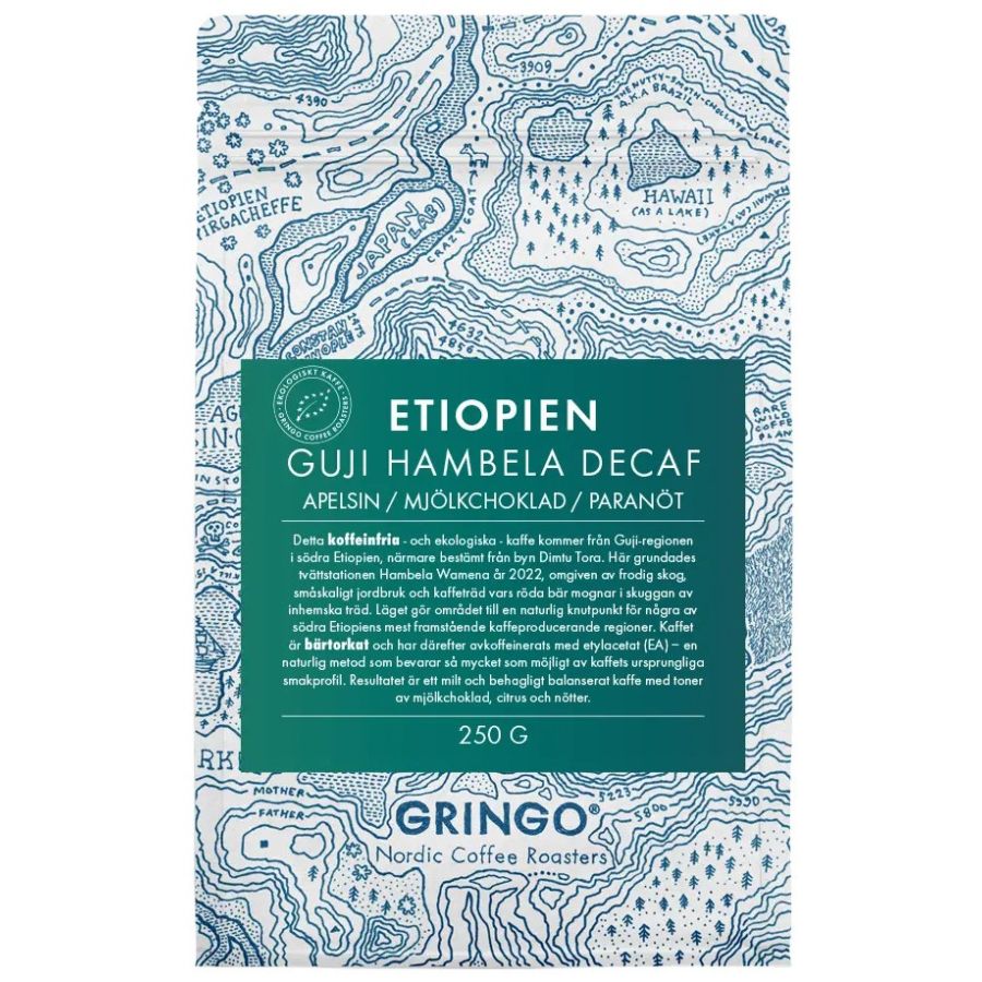 Gringo Nordic Organic Etiopien Guji Hambela Decaf kofeiiniton kahvi 250 g kahvipavut