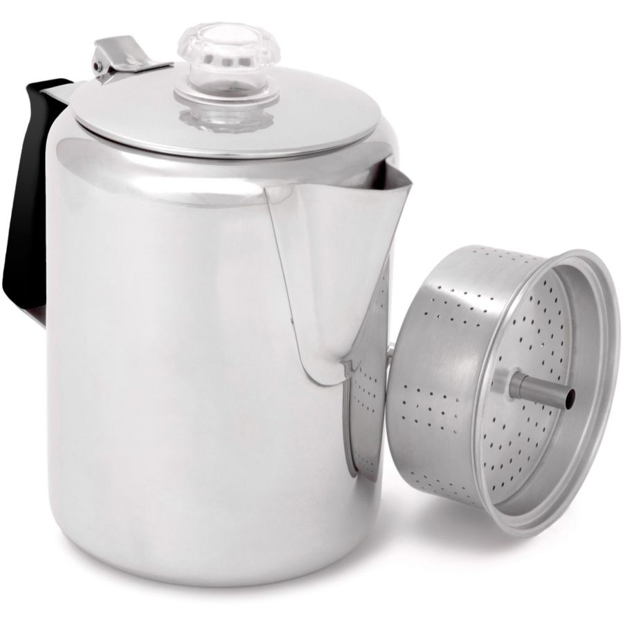 GSI Outdoors Glacier Stainless Percolator With Silicon Handle, 9 kuppia