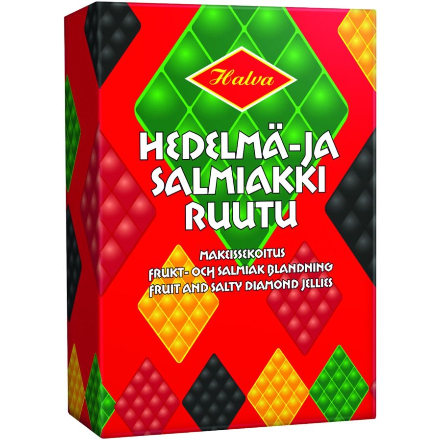 Halva Hedelmä- ja Salmiakkiruudut, rasia 240 g