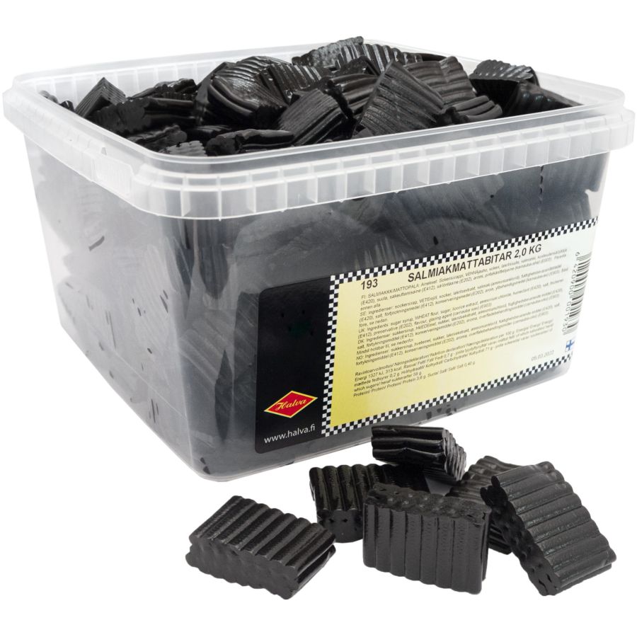 Halva Salty Licorice Pieces, Box 2 kg
