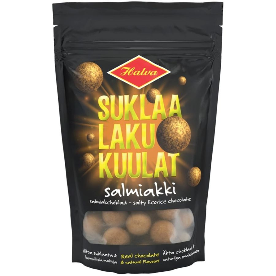 Halva Chokladlakritskulor - Salt Lakrits 140 g