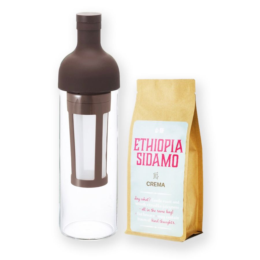Hario Filter-In Coffee Bottle ruskea 650 ml + Crema Ethiopia Sidamo 250 g