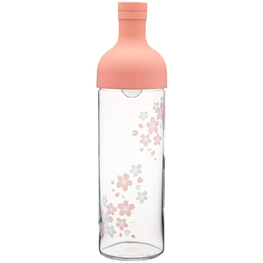 Hario AYA Filter-In Cold Brew Tea Bottle -teepullo 750 ml, Cherry Blossoms