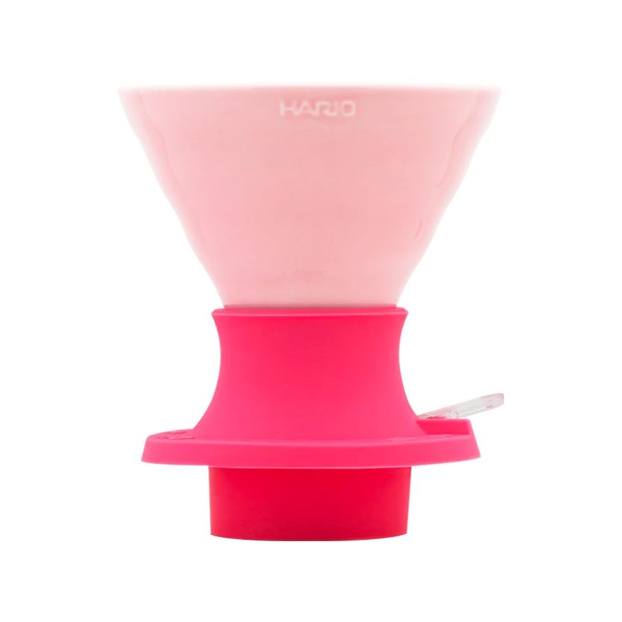 Hario V60 Immersion Dripper Switch Ceramic koko 02 + suodatinpaperit, pinkki
