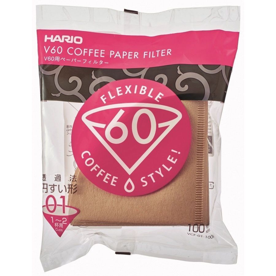 Hario V60 Misarashi oblekt kaffefilter storlek 01, 100 st