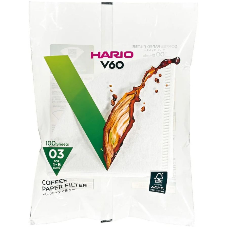 Hario V60 Misarashi Size 03 Brown Coffee Paper Filters 100 pcs