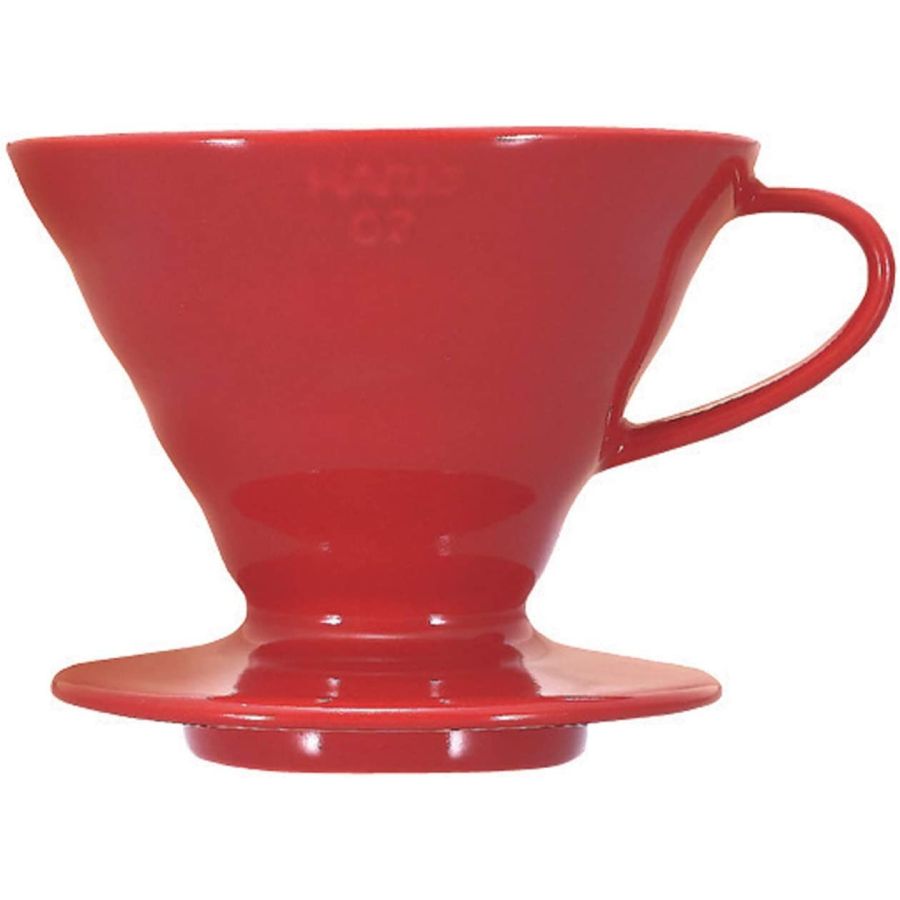 Hario V60 Dripper storlek 02 filterhållare i porslin, röd