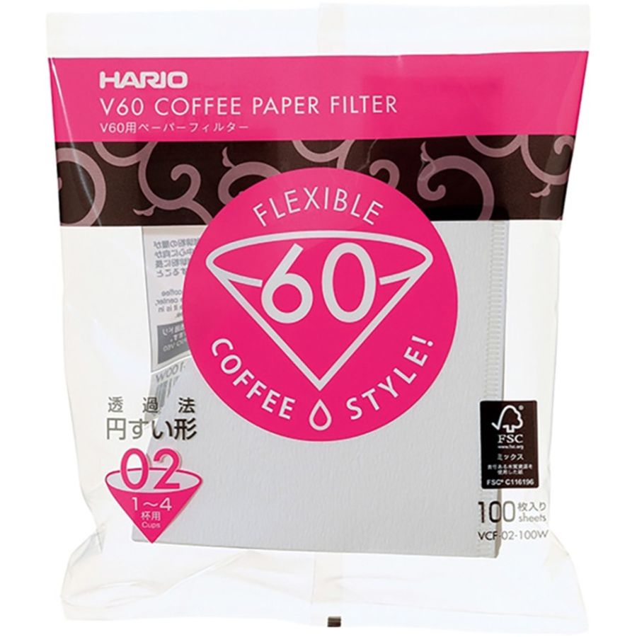 Hario V60 suodatinpaperi koko 02, 100 kpl