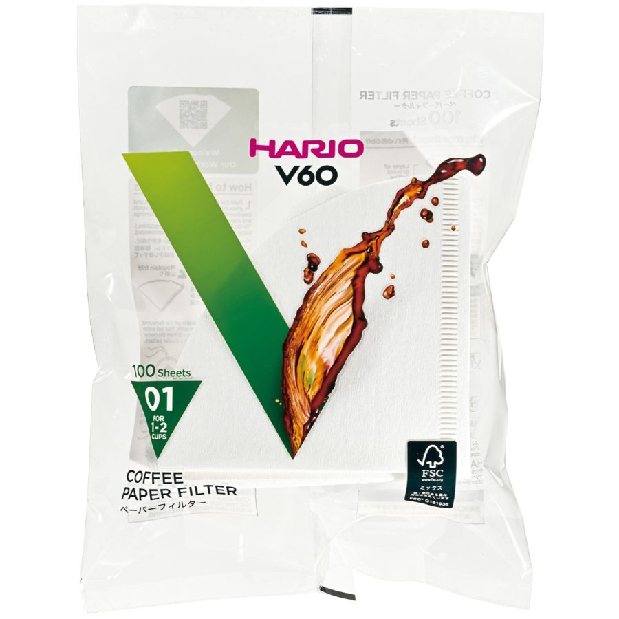 Hario V60 suodatinpaperi koko 01, 100 kpl