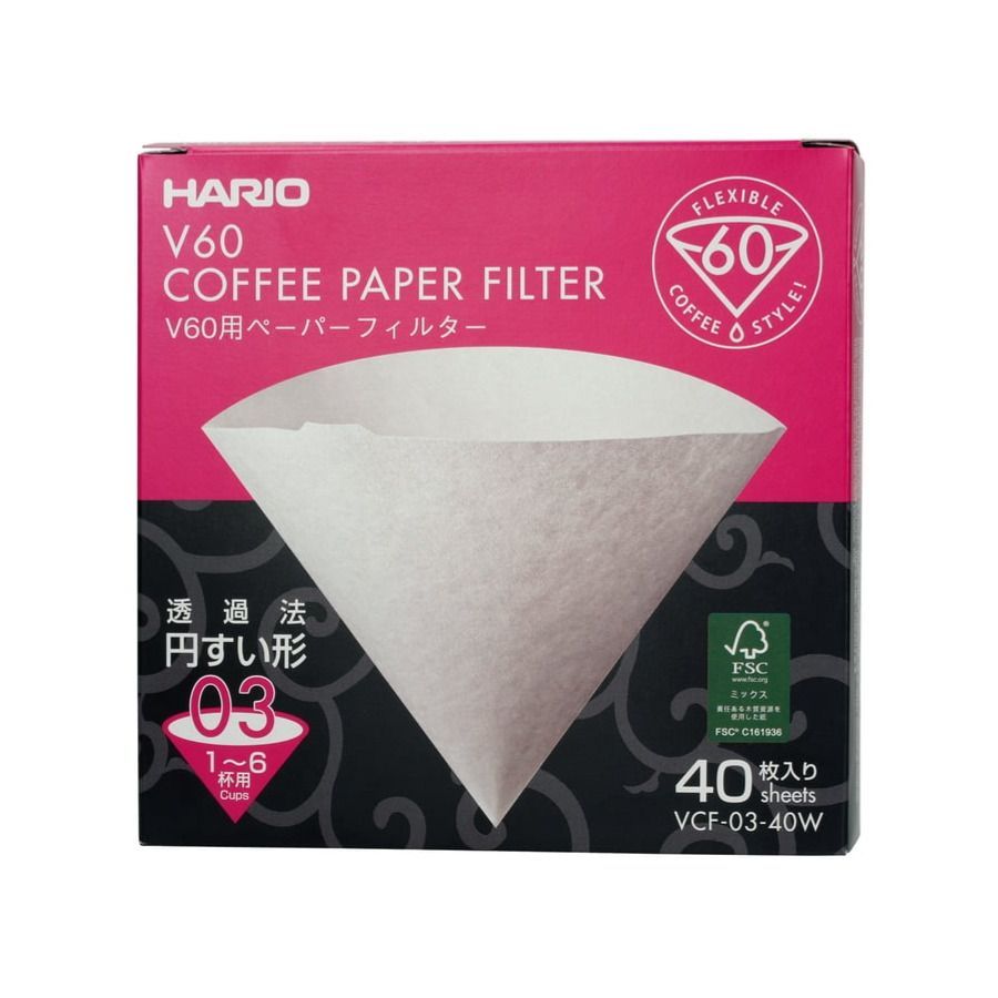 Hario V60 suodatinpaperi koko 03, 40 kpl laatikko