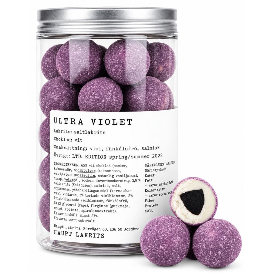 Haupt Lakrits - Ultra Violet - valkoinen suklaa & orvokki 250 g