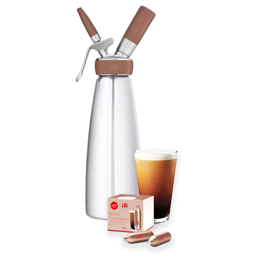 iSi Nitro Coffee Whip -sifoni 1 l + iSi Nitro Coffee Whip typpipanokset 16 kpl