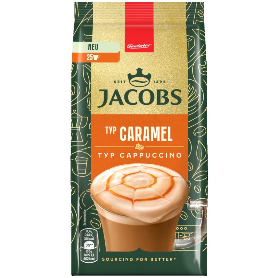 Jacobs Cappuccino Caramel maustettu pikakahvi 360 g