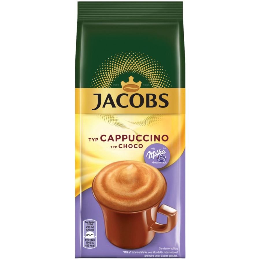 Jacobs Cappuccino Choco maustettu pikakahvi 500 g