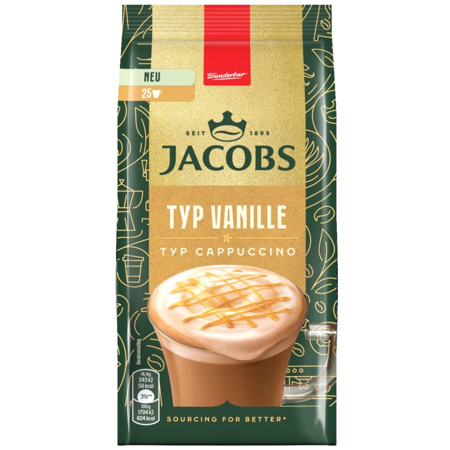 Jacobs Cappuccino Vanille maustettu pikakahvi 360 g