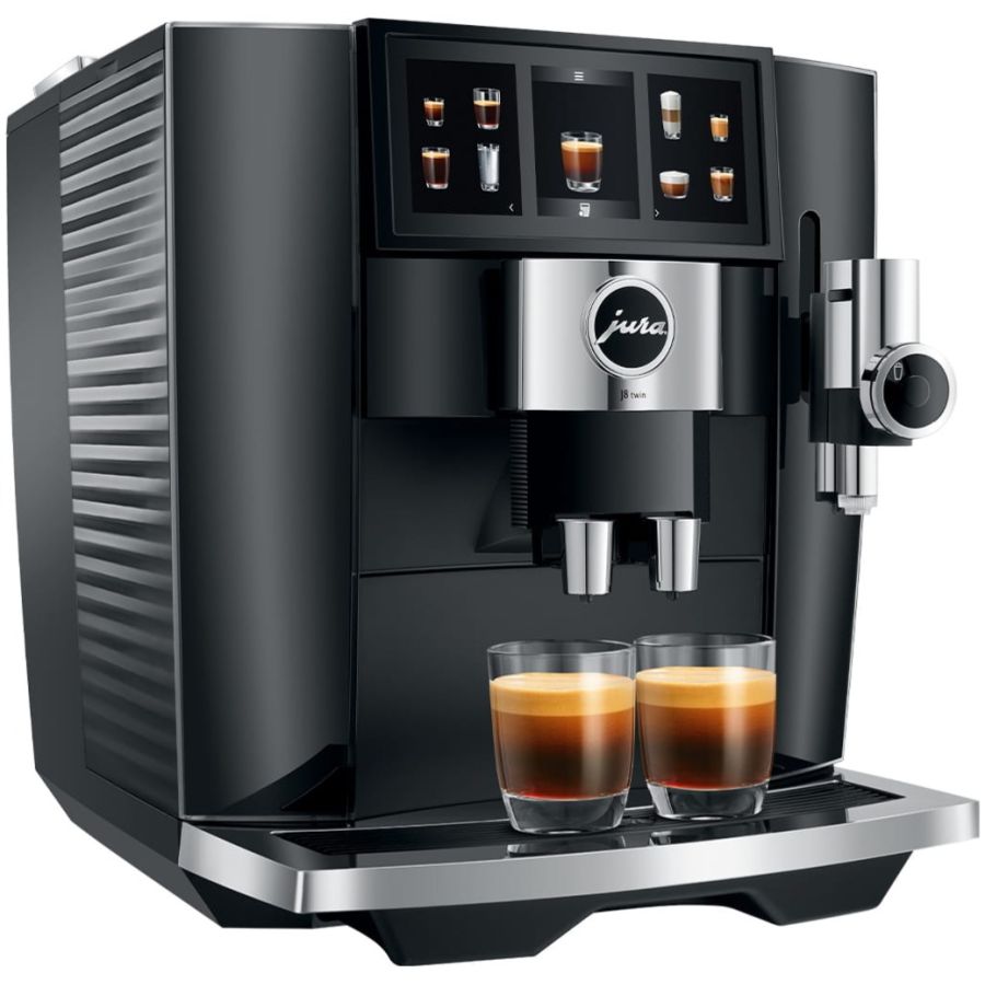 Jura J8 Twin Automatic Coffee Machine, Piano Black