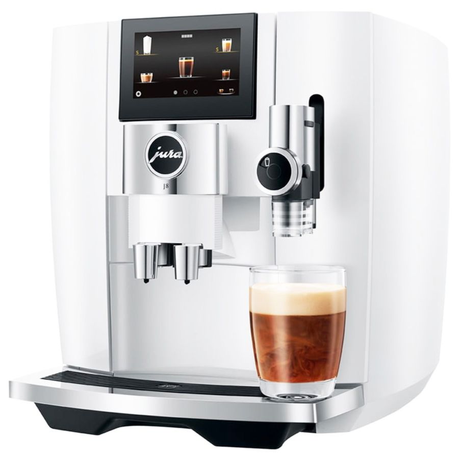 Jura J8 Automatic Coffee Machine, Piano White