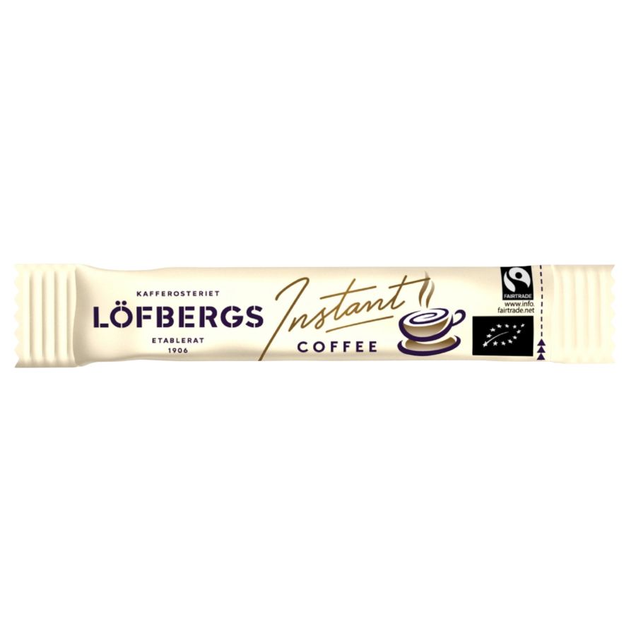 Löfbergs kahvitikku luomu-pikakahvi annospakkauksissa 500 x 2 g